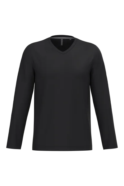 T-shirt col V manches longues homme