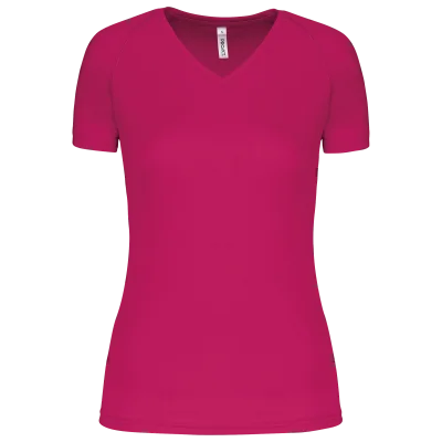T-shirt de sport manches courtes col v femme