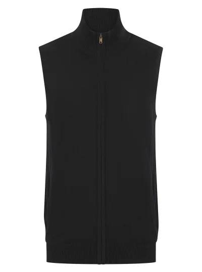 Pull zippé sans manches pour homme