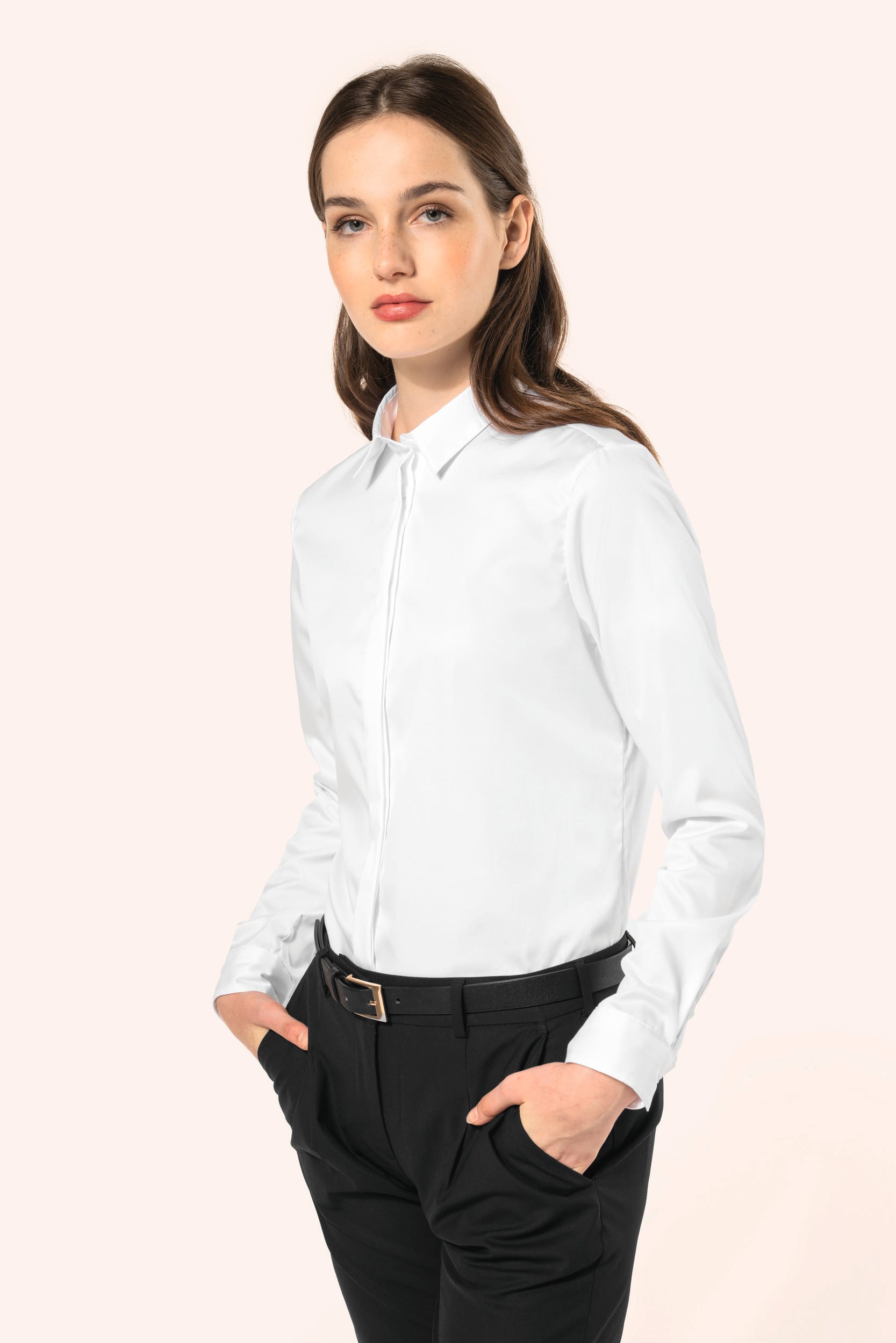 Chemise twill manches longues femme