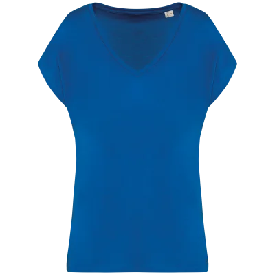 T-shirt écoresponsable loose à col V femme