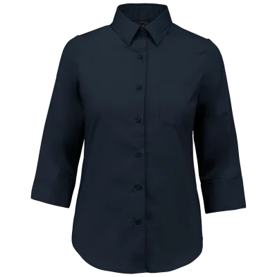 Chemise popeline polycoton manches 3/4 entretien facile femme