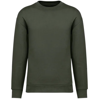 Sweat-shirt écoresponsable à col rond à épaules tombantes molleton gratté unisexe