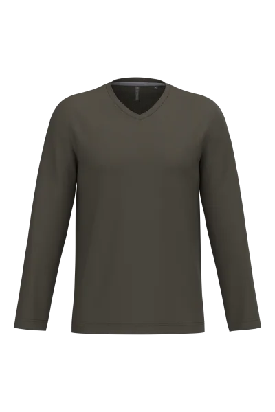 T-shirt col V manches longues homme