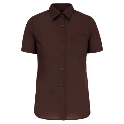 Chemise popeline polycoton manches courtes entretien facile femme