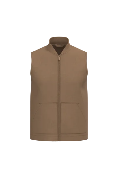 Bodywarmer rembourré en sergé écoresponsable à col teddy unisexe