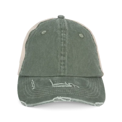 Casquette trucker écoresponsable effet déchiré unisexe