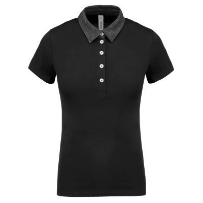 Polo jersey bicolore femme