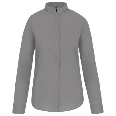 Chemise col mao manches longues femme