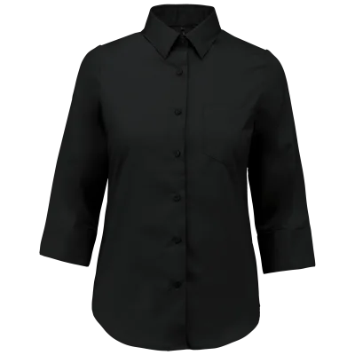 Chemise popeline polycoton manches 3/4 entretien facile femme