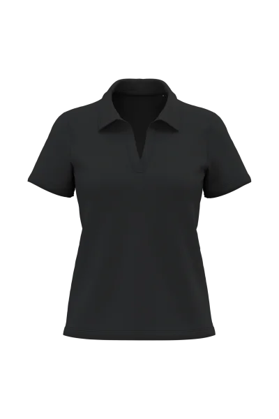 Polo col en V coton Supima® femme