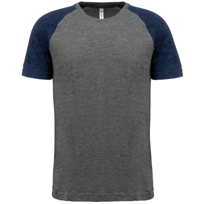T-shirt triblend bicolore sport manches courtes unisexe