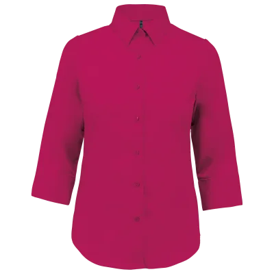 Chemise popeline polycoton manches 3/4 entretien facile femme