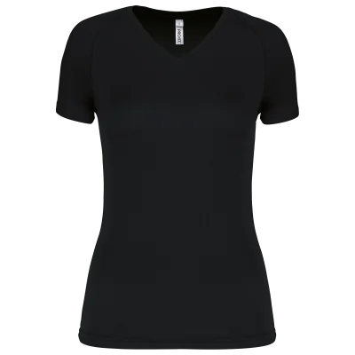 T-shirt de sport manches courtes col v femme