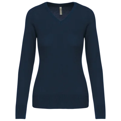 Pull col V femme