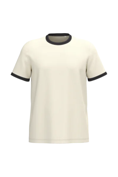T-shirt ringer écoresponsable à bords contrastés effet délavé homme