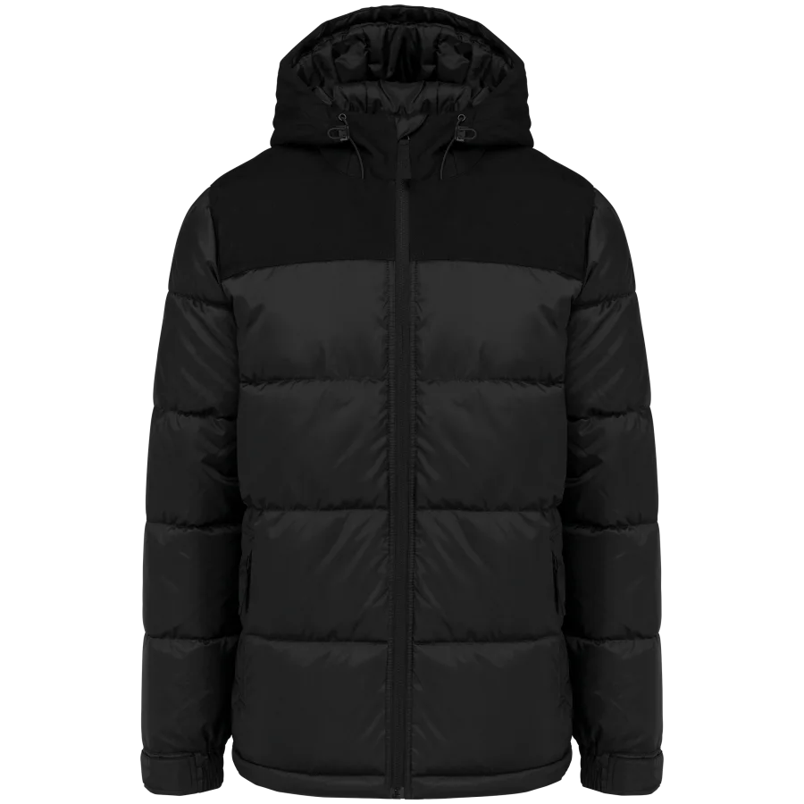 Parka matelassée à capuche bi-ton unisexe