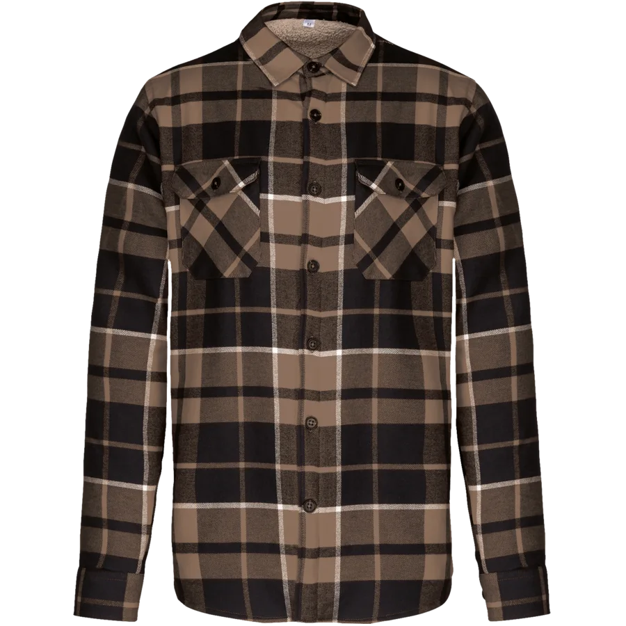 Surchemise à carreaux doublée sherpa homme