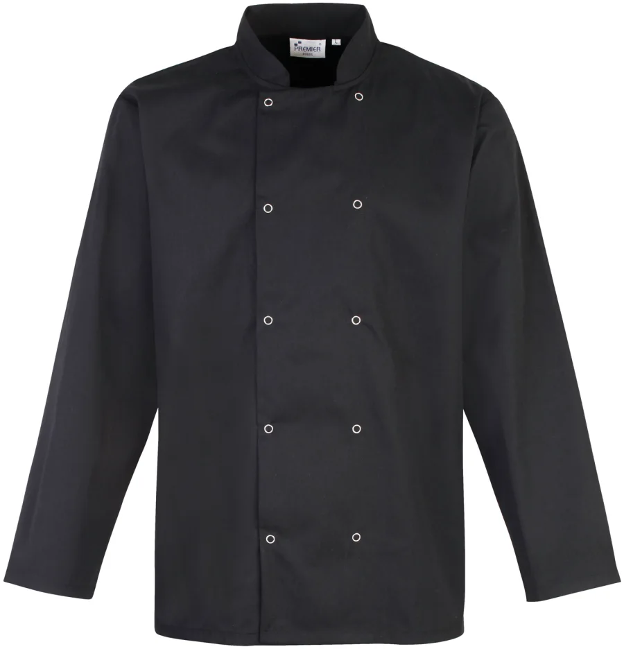 Veste de cuisine manches longues à boutons pression