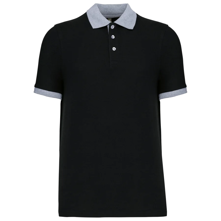 Polo piqué bicolore homme