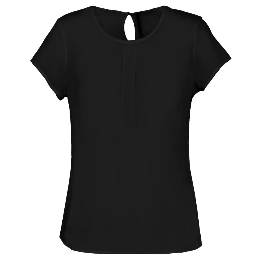 Blouse crêpe manches courtes femme
