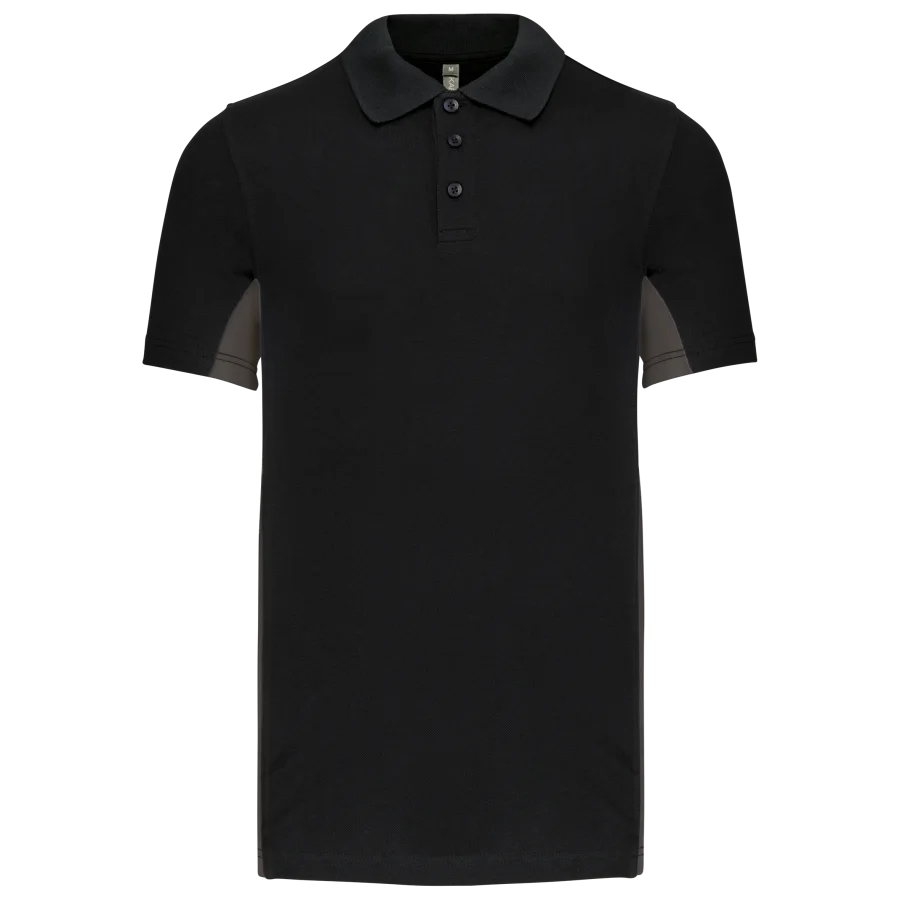 Polo piqué manches courtes bicolore homme