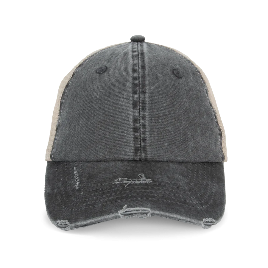 Casquette trucker écoresponsable effet déchiré unisexe