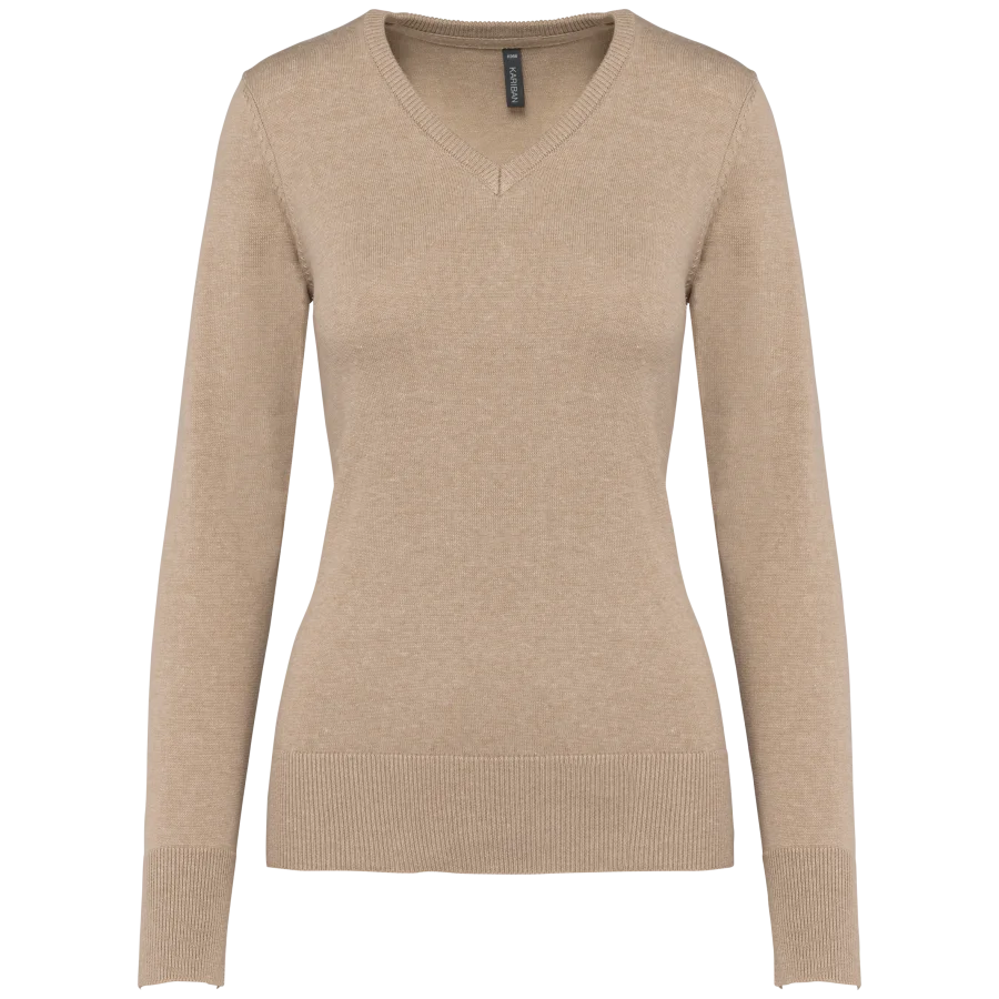 Pull col V femme