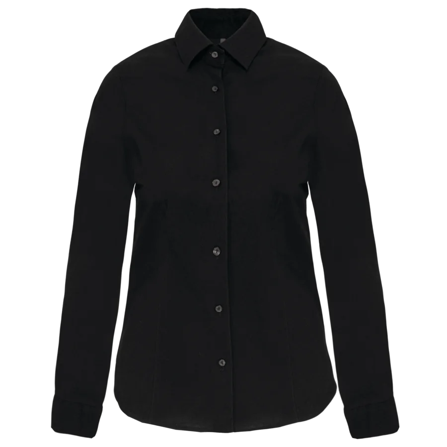 Chemise coton / élasthanne manches longues femme