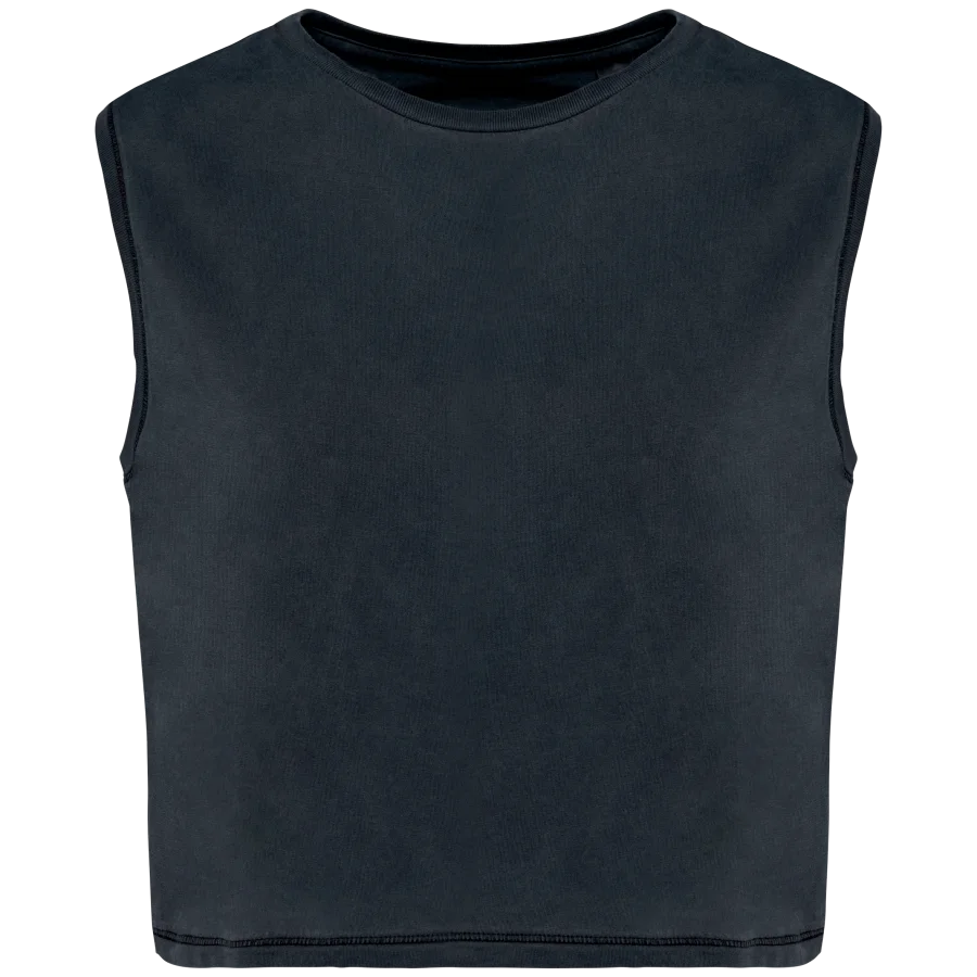 T-shirt écoresponsable crop sans manche femme