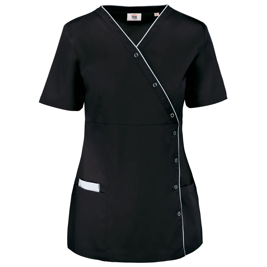 Blouse polycoton avec boutons-pression femme