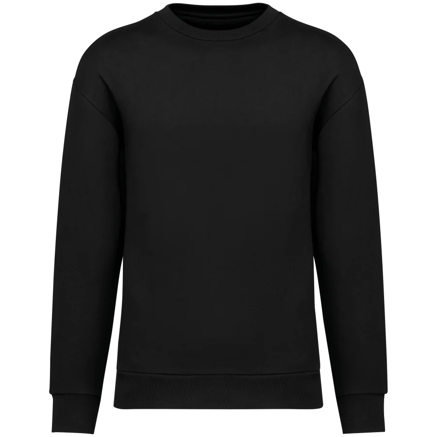 Sweat-shirt écoresponsable à col rond à épaules tombantes molleton gratté unisexe