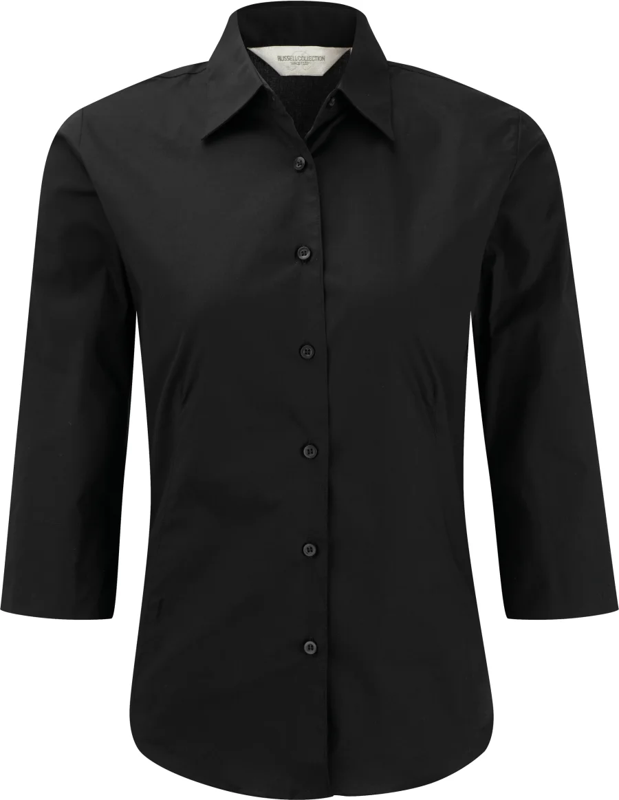 Chemise fittée femme manches 3/4
