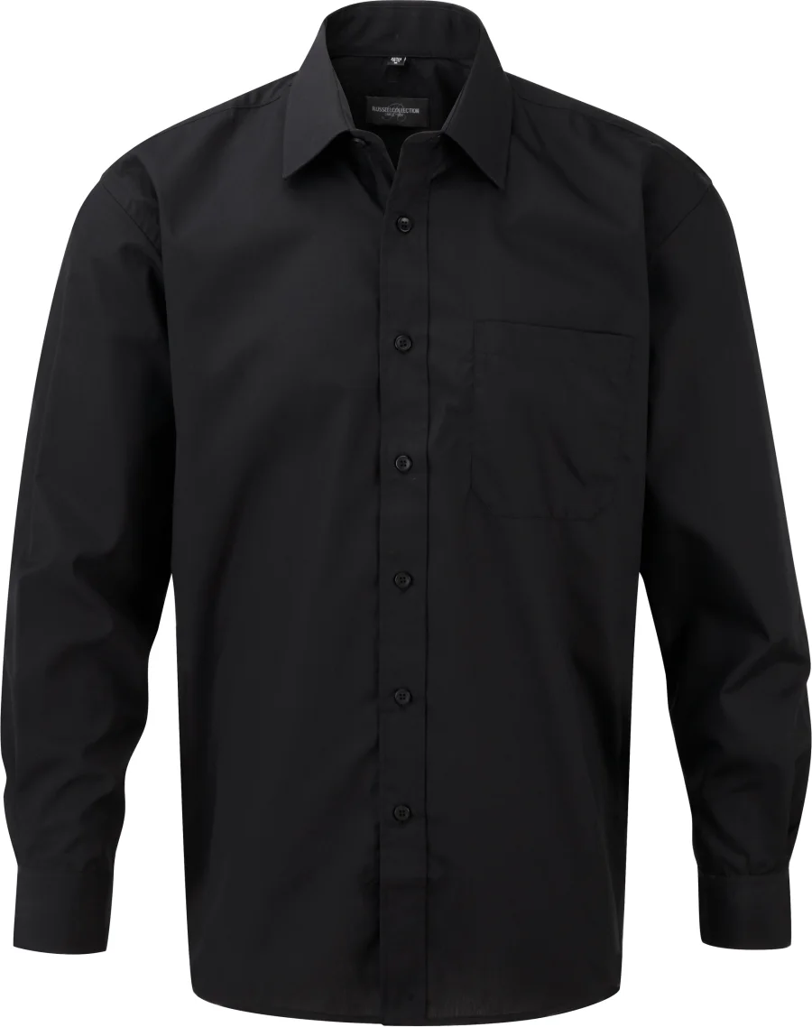 Chemise homme popeline polycoton manches longues
