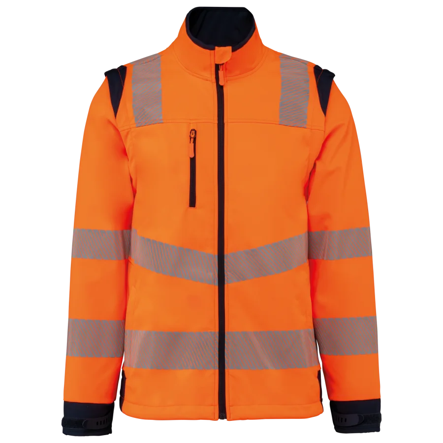 Veste softshell de sécurité recyclée avec manches détachables unisexe