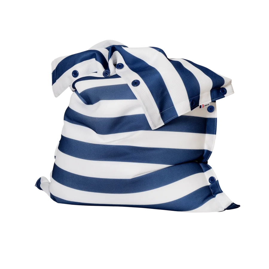 Pouf déhoussable à rayures