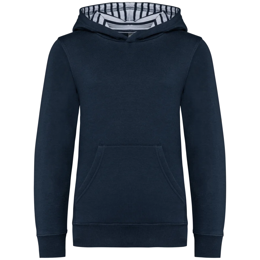 Sweat-shirt à capuche contrastée à motifs enfant unisexe