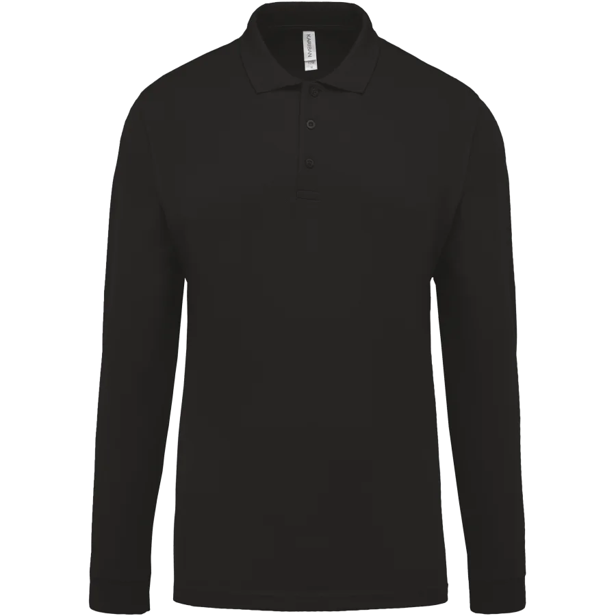 Polo piqué manches longues homme