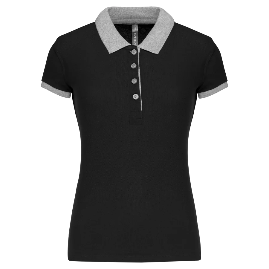 Polo piqué bicolore femme