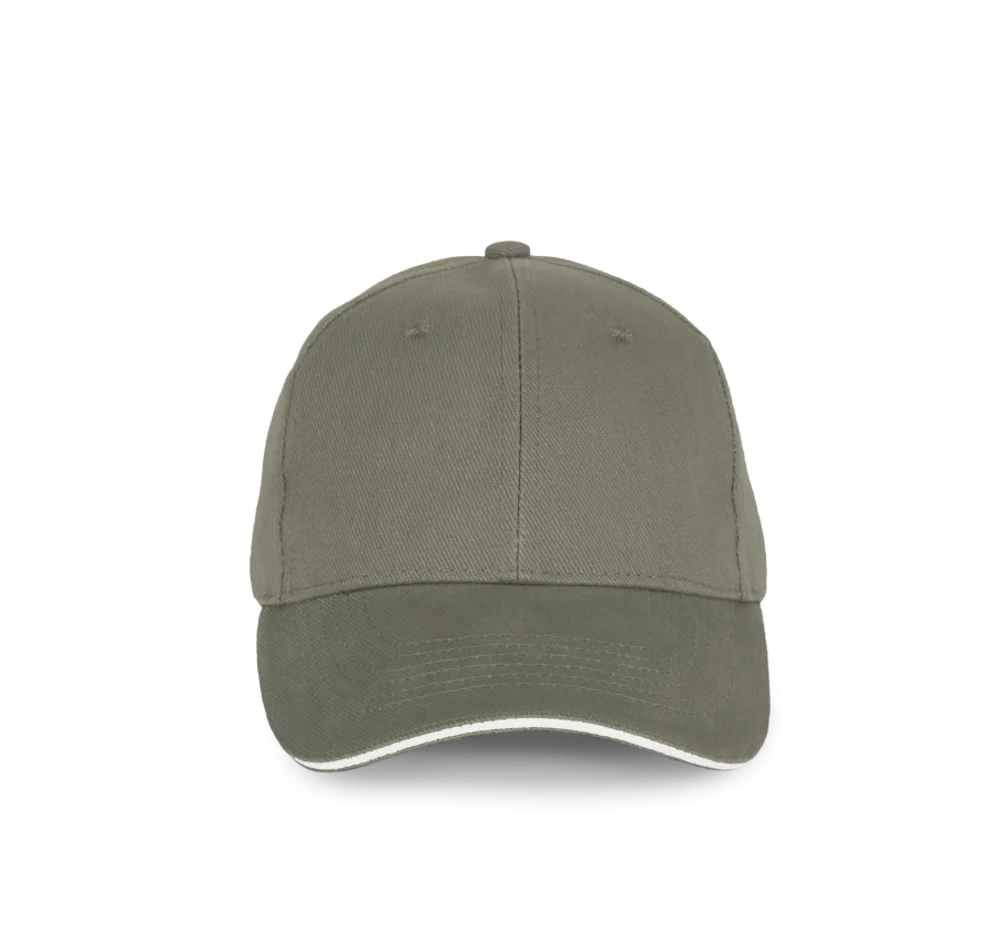 Casquette en coton biologique à sandwich contrasté - 6 panneaux