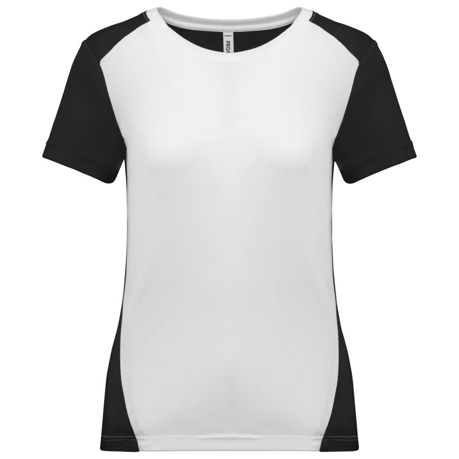 T-shirt de sport écoresponsable bicolore femme