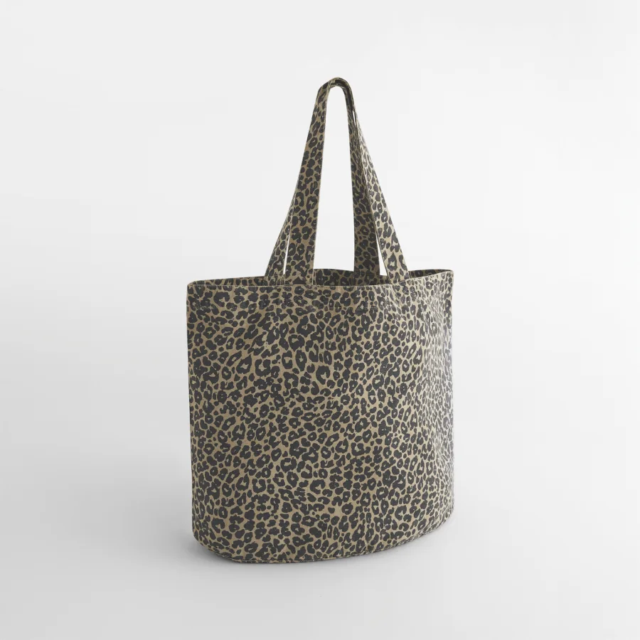 Sac cabas en toile imprimé léopard