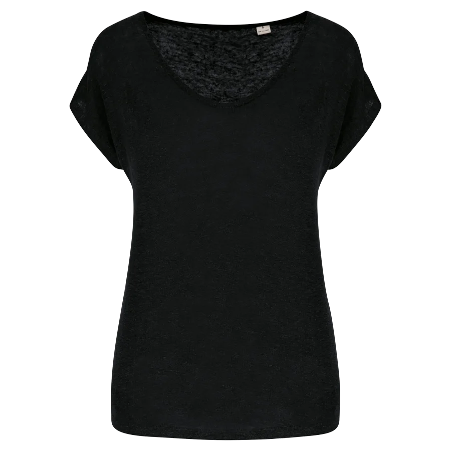 T-shirt col V en lin femme