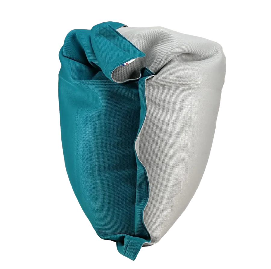 Pouf déhoussable bicolore - Grand modèle