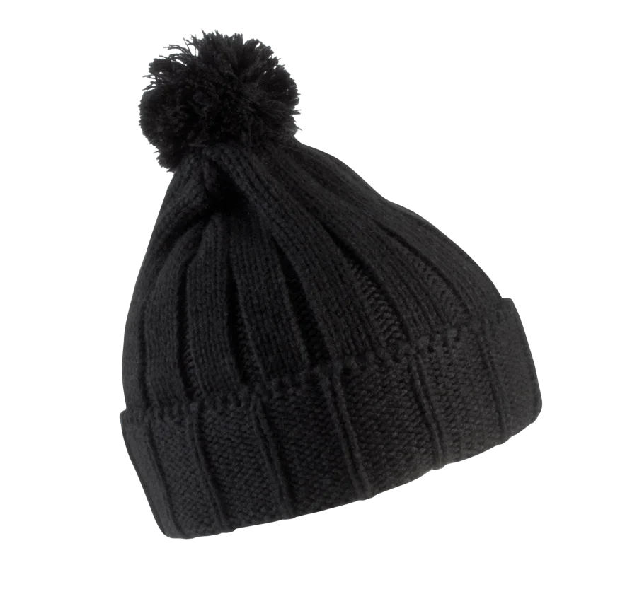 Bonnet à pompon avec revers