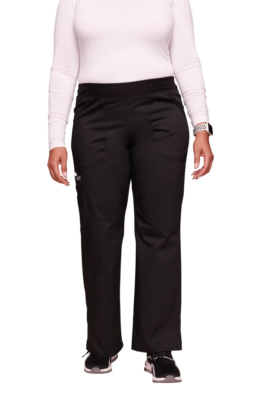 Pantalon cargo à taille moyenne à enfiler femme