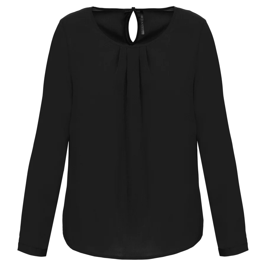 Blouse crêpe manches longues femme