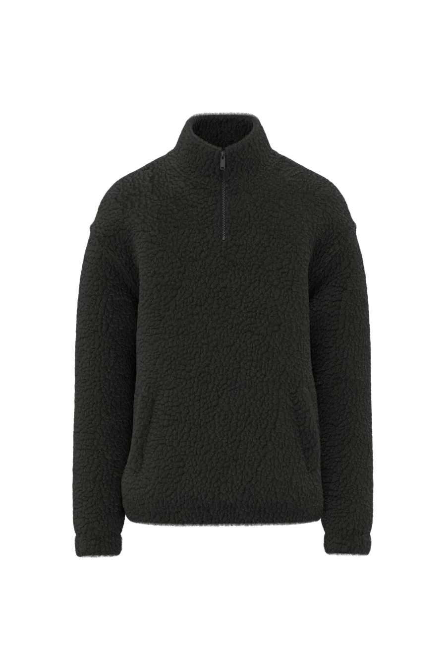 Sweat-shirt 1/4 zip à épaules tombantes en sherpa unisexe