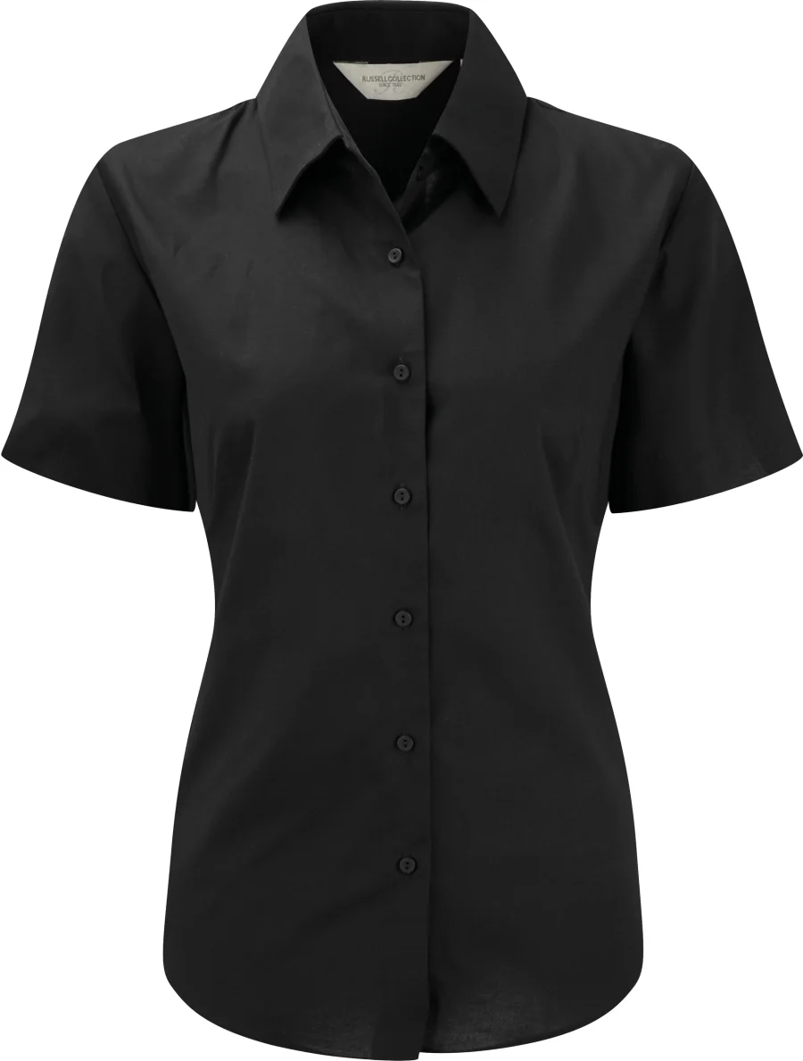 Chemise femme manches courtes Oxford coloris Black