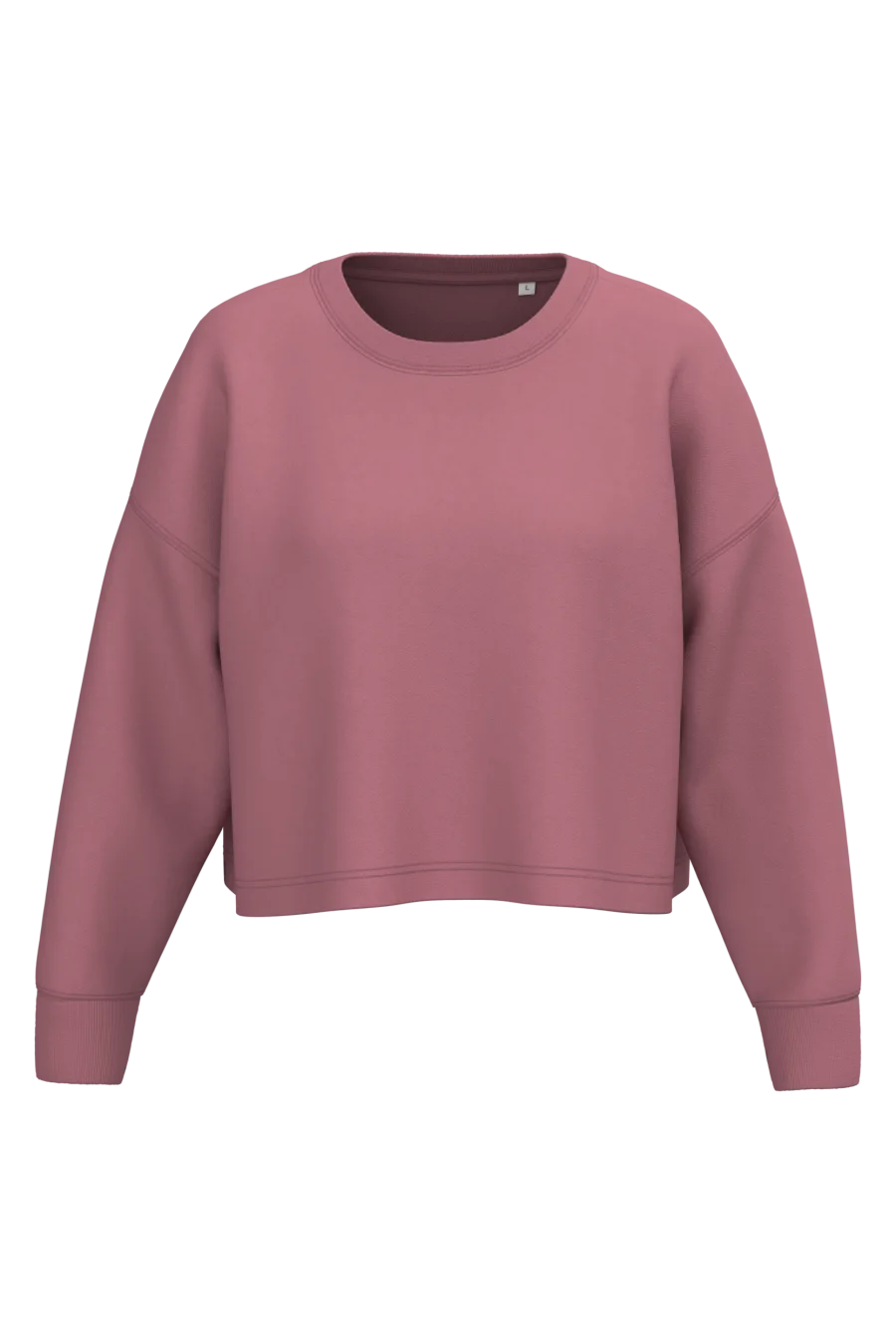 Sweat-shirt crop col rond femme